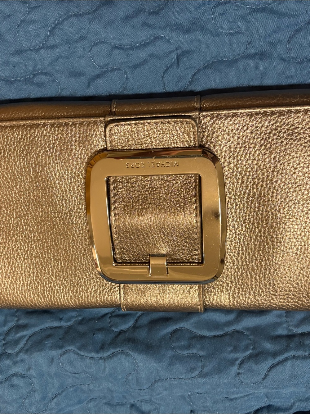 Michael Kors Metallic Bronze Foldover Clutch